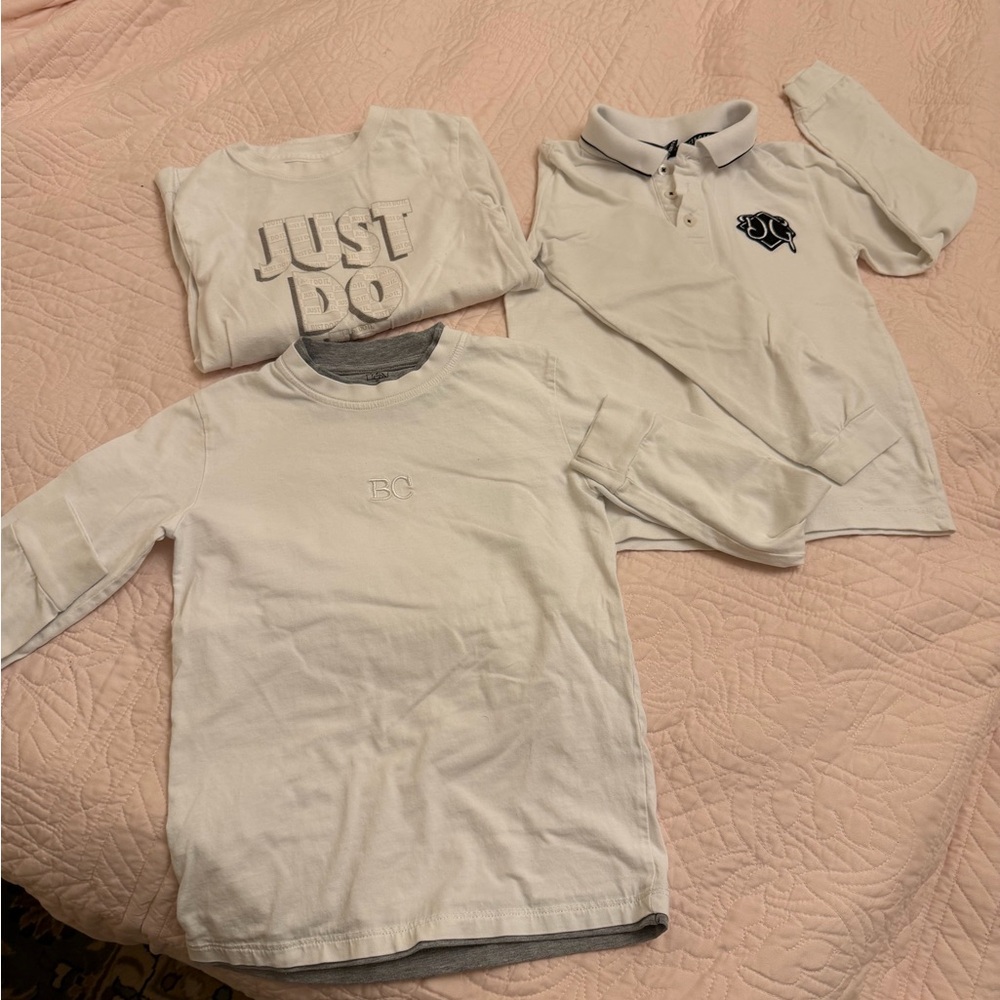 Nike White Long Sleeve Kids Tee